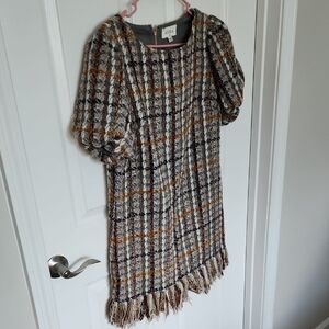 Plaid Fringe Dress